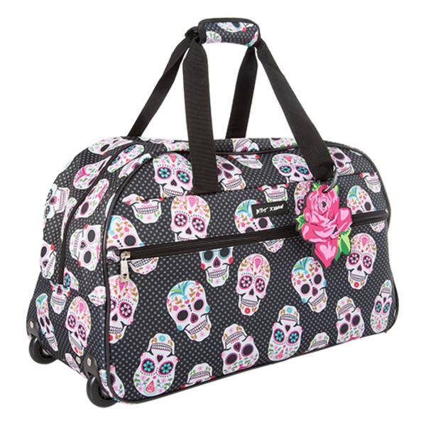 Betsey Johnson Skull Party 22in. Duffel - image 