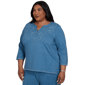 Plus Size Alfred Dunner Provence Floral Soutache Henley Blouse - image 3