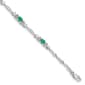 Gemstone Classics&#40;tm&#41; 14kt. Diamond & Emerald Link Bracelet - image 1