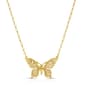 1928 Gold Tone Filigree Butterfly Pendant Necklace - image 1