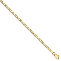 Gold Classics(tm) 2.4mm. Concave Anchor Chain Anklet