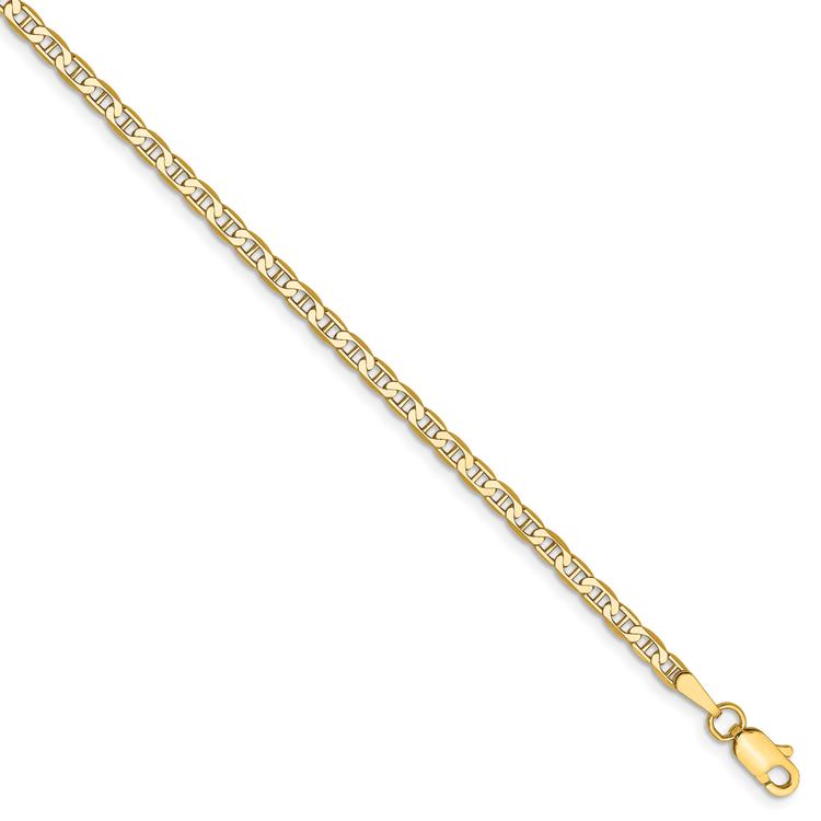 Gold Classics(tm) 2.4mm. Concave Anchor Chain Anklet