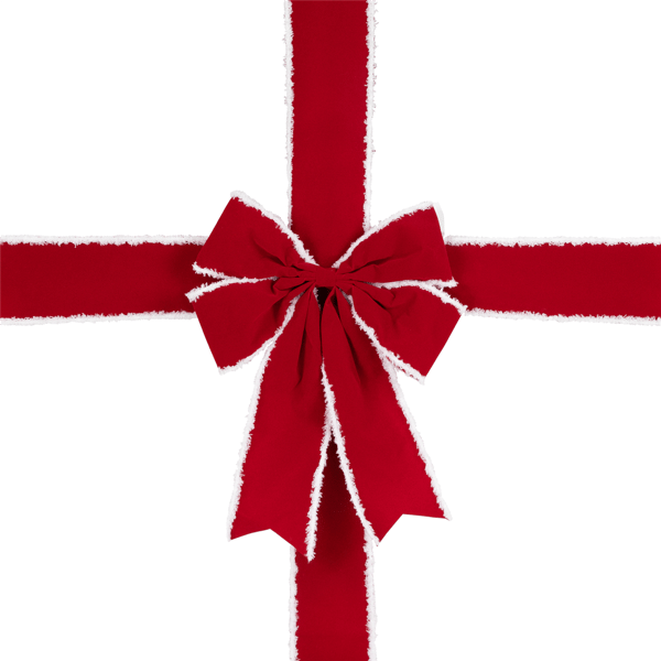 Northlight 14ft. Red & White Velvet Christmas Door Bow