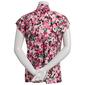 Plus Size Kasper Extend Sleeve Funnel Neck Floral Top-Pink - image 2