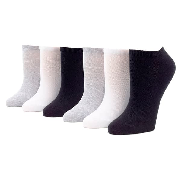 Womens HUE&#40;R&#41; 6pk. Cotton Mesh Sport No Show Socks - image 