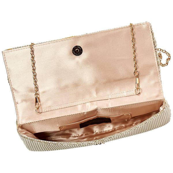 Jessica McClintock Everett Pleated Metallic Clutch