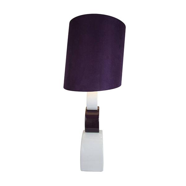 Elegant Designs Purple/White Stacked Circle Ceramic Table Lamp