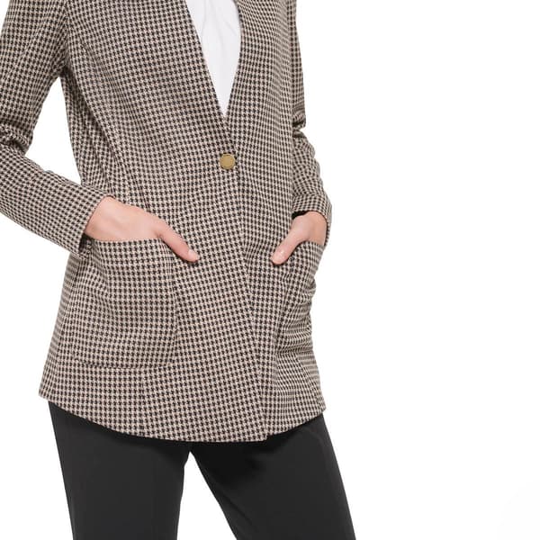 Womens Tommy Hilfiger Long Sleeve Houndstooth Jacket
