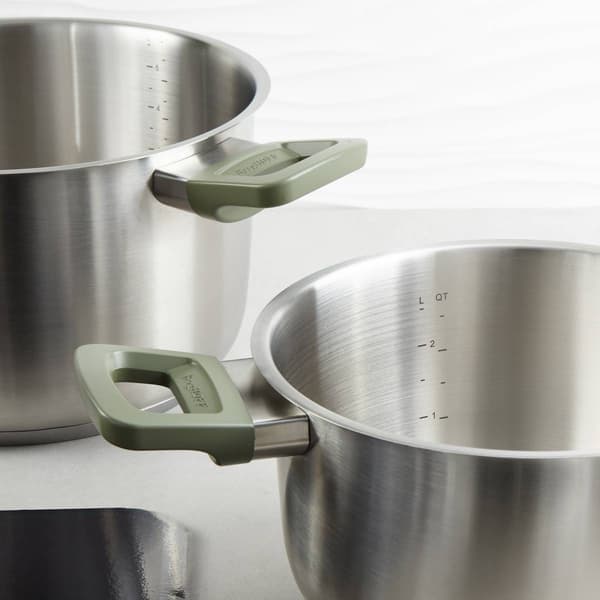 BergHOFF Bolt 8pc. Stainless Steel Cookware Set w/ Glass Lids