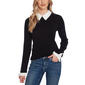 Womens Cece Long Sleeve Contrast Pearl Collar Sweater - image 1