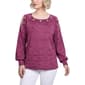 Petite NY Collection Long Sleeve Cold Shoulder Grommet Blouse - image 1