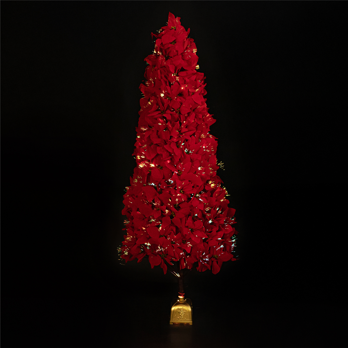 Northlight 6ft. Pre-Lit Color Changing Poinsettia Christmas Tree