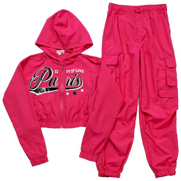 Girls &#40;7-16&#41; No Comment Paris Jacket & Pants Set - Purple - image 