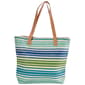 Renshun Striped Straw Tote - Green/Blue - image 2