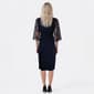 Womens Connected Apparel 3/4 Sheer Sleeve Side Ruch Sheath Dress - image 3