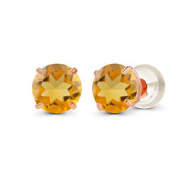 Gemstone Classics&#40;tm&#41; 14kt. Rose Gold Citrine Stud Earrings