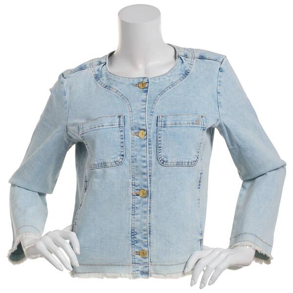 Womens Nautica Jeans Frayed Hem Denim Jacket - image 