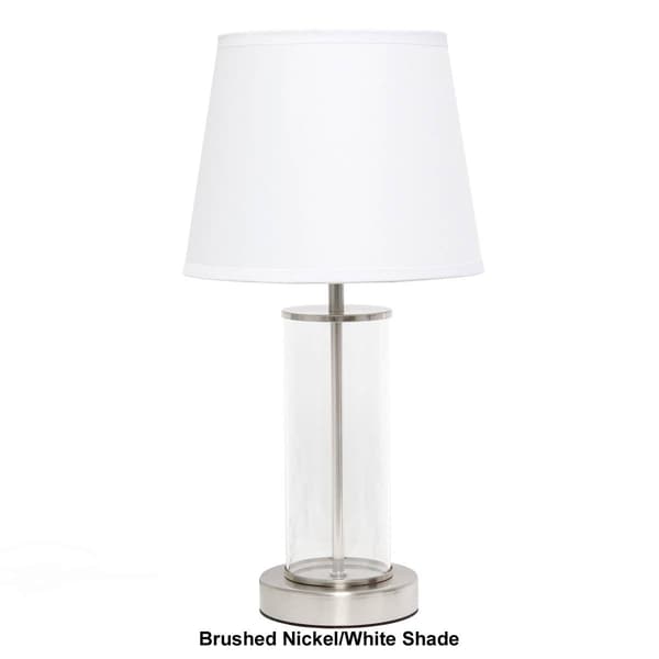 Simple Designs Encased Metal & Clear Glass Table Lamp
