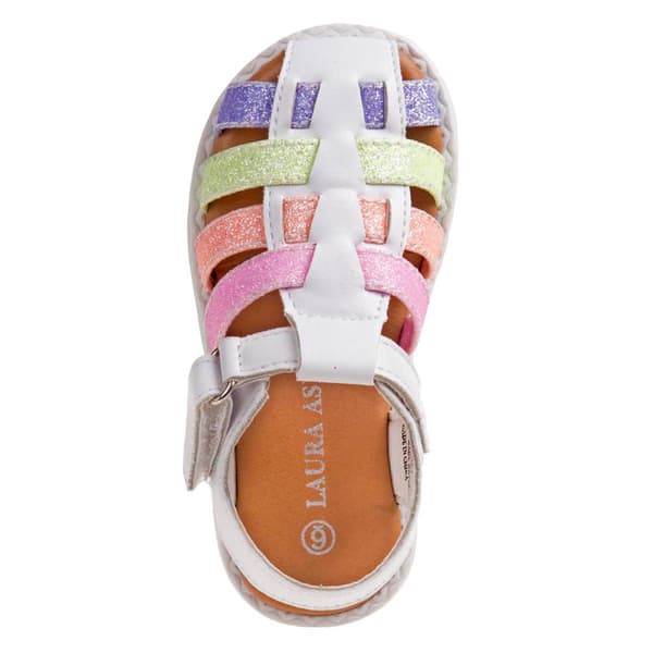 Little Girls Laura Ashley&#174; Colorful Hook and Loop Sandals