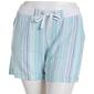 Womens da-sh Linen Shorts with Roll Cuff-Blue/Green - image 1