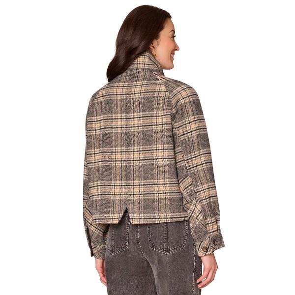 Womens Democracy Patch Pocket Plaid Jacket