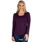 Womens 24/7 Comfort Apparel Scoop Neck Long Sleeve Solid Tee - image 7