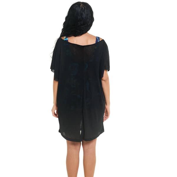 Plus Size Cover Me Onion Skin Ruffle Sleeve Tunic Cover-Up