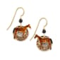 Silver Forest Two-Tone Brown Horse & Onyx Bead Earrings - image 1