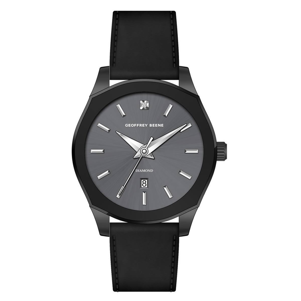 Mens Geoffrey Beene® Diamond/Date/Cut Edge Watch - GBA0009GU