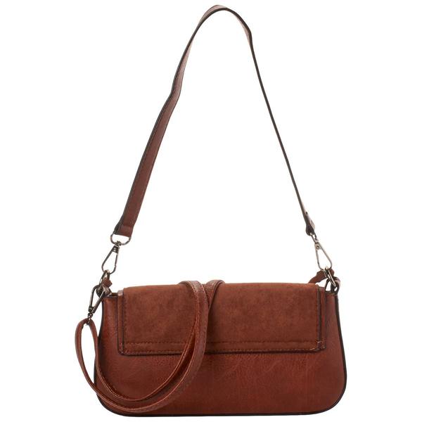 Sam & Hadley Embroidered Suede Flap Crossbody