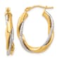 Gold Classics&#40;tm&#41; 14kt. Two-Tone Rope Twist Hoop Earrings - image 1