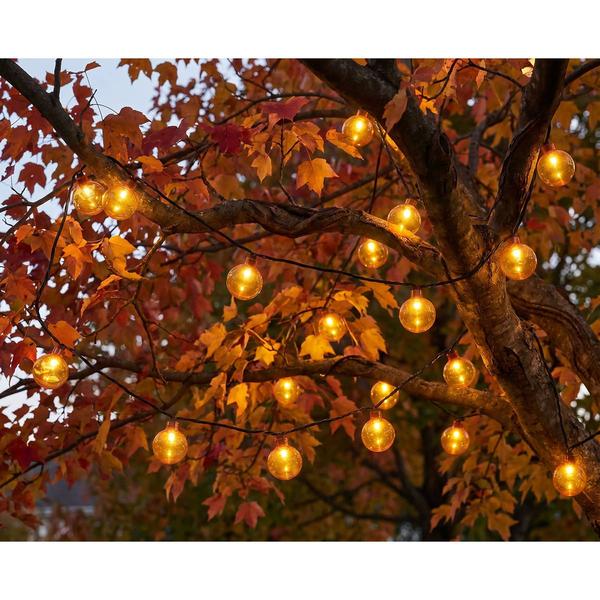 Halloween String Lights with 20 Orange G40 Plastic Bulb Covers