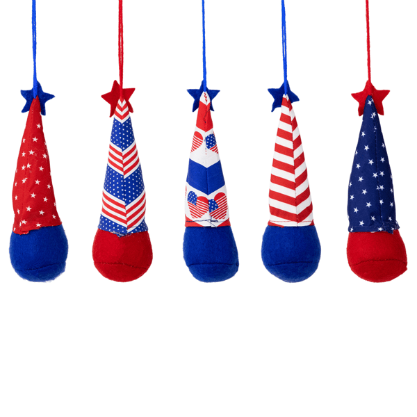 Northlight Patriotic Gnome Ornaments - Set of 5