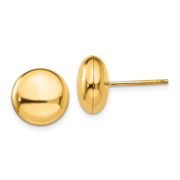 Gold Classics&#40;tm&#41; 14k Polished 10.5mm Button Stud Earrings - image 