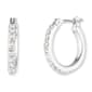 Anne Klein Silver-Tone & Crystal Small Hoop Earrings - image 1
