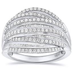Diamond Classics(tm) 1ctw. Round & Baguette Diamond Fashion Ring