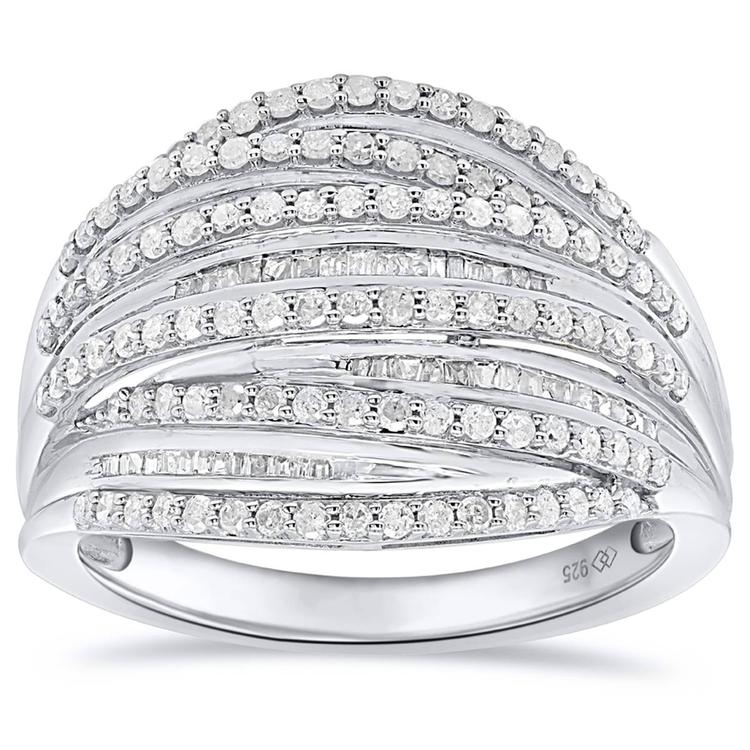 Diamond Classics(tm) 1ctw. Round & Baguette Diamond Fashion Ring