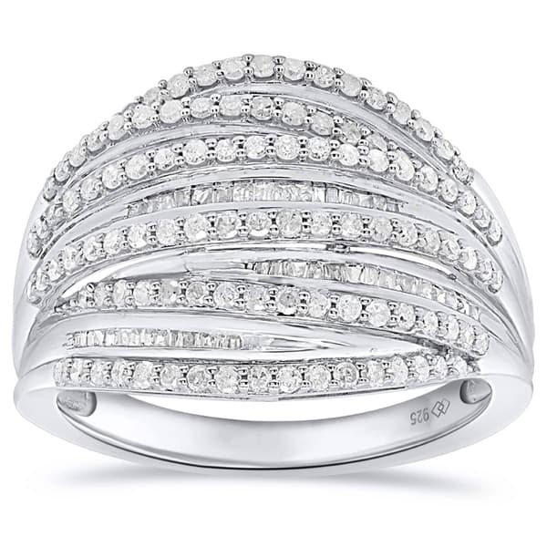 Diamond Classics(tm) 1ctw. Round & Baguette Diamond Fashion Ring
