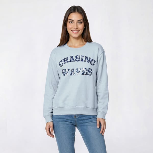 Juniors No Comment Chasing Waves Sweatshirt - image 