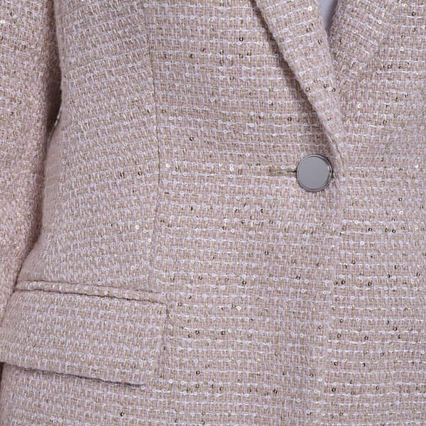 Womens Calvin Klein Long Sleeve One Button Sparkle Blazer