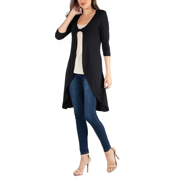 Women 24/7 Comfort Apparel Fabric Twist Closed Front Cardigan