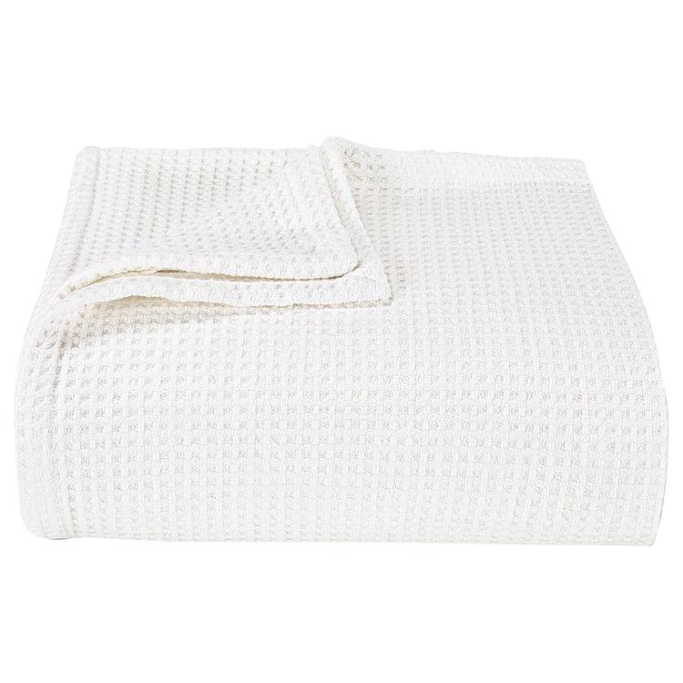 Vera Wang Waffle Weave White Blanket