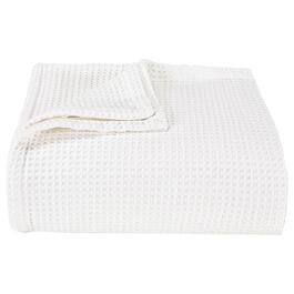 Vera Wang Waffle Weave White Blanket