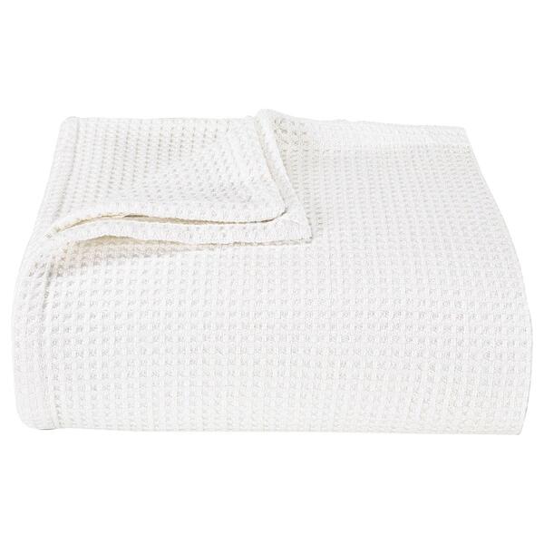 Vera Wang Waffle Weave White Blanket - image 