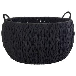 XL Black Braided Round Chunky Cotton Rope Basket