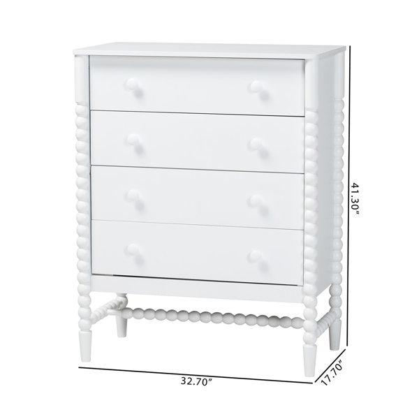 Baxton Studio Brantley Spindle 4-Drawer Chest