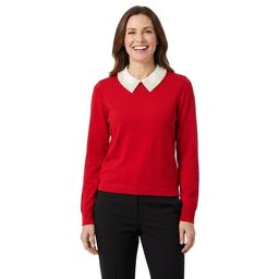 Womens Adrianna Papell Long Sleeve Pearl Embellished Sweater