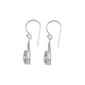 Silver Plate Cat Eye Teardrop Dangle Earrings - image 2