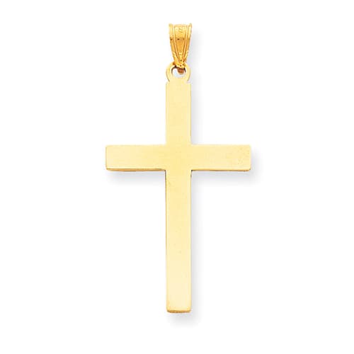 Unisex Gold Classics(tm) 14kt. Yellow Gold Polished Cross Pendant - image 