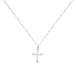 Beautiful Blessings Silver CZ Embellished Cross Necklace